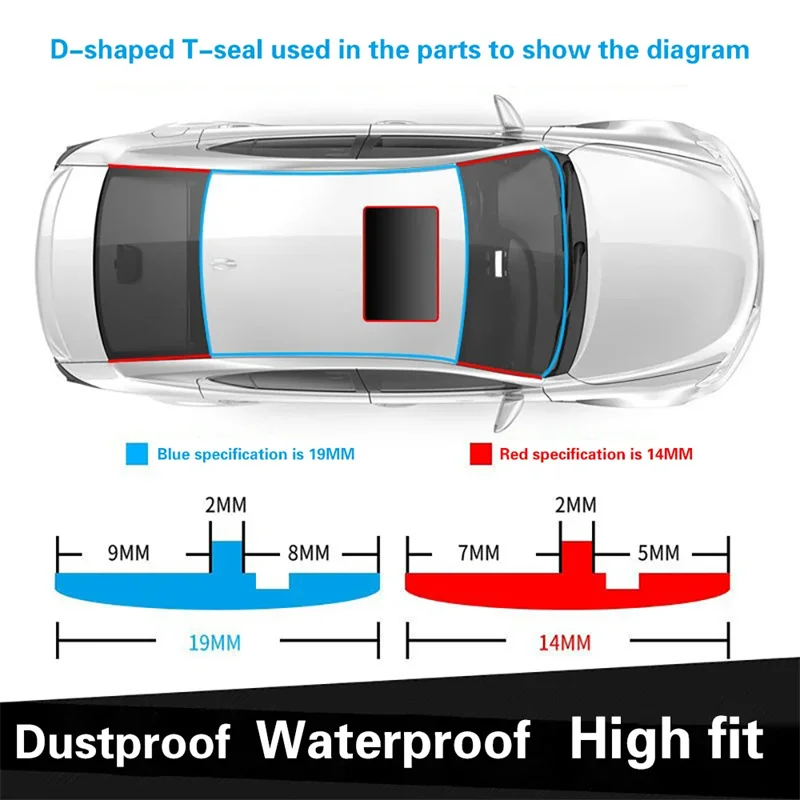 Car Rubber Seal Strips Auto Seal Protector Window Edge Windshield Roof Rubber Sealing Noise Insulation Universal