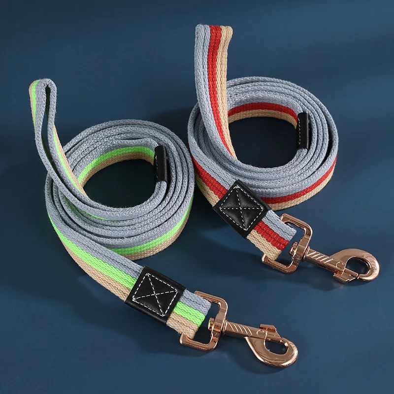 Canvas Dog Lead Leash, Walking Harness, Collar Leading Rope for Dogs, Puppy, Large Dog, Training Leash, Pet Supplies