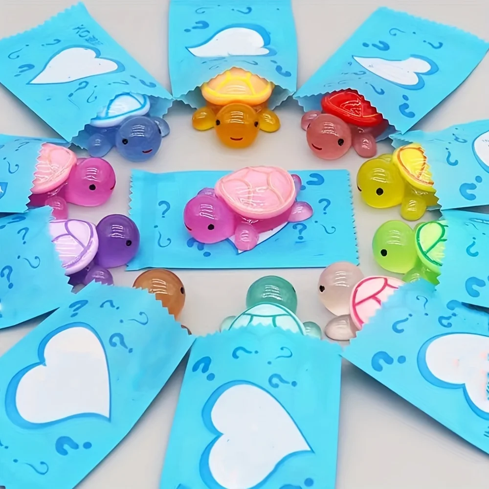 5-40pcs 빛나는 블라인드 박스 작은 거북이 장난감 어린이의 창조적 인 미니 장식 파티 선물 학교 대화 형 추측 장난감