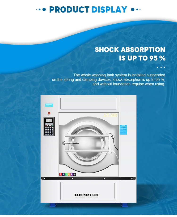 Description Picture 4 of itemFull Auto Commercial Hotel Industrial Washing Machine 100kg Large Capacity Industrial Washing Machines 1780*1800*2200mm