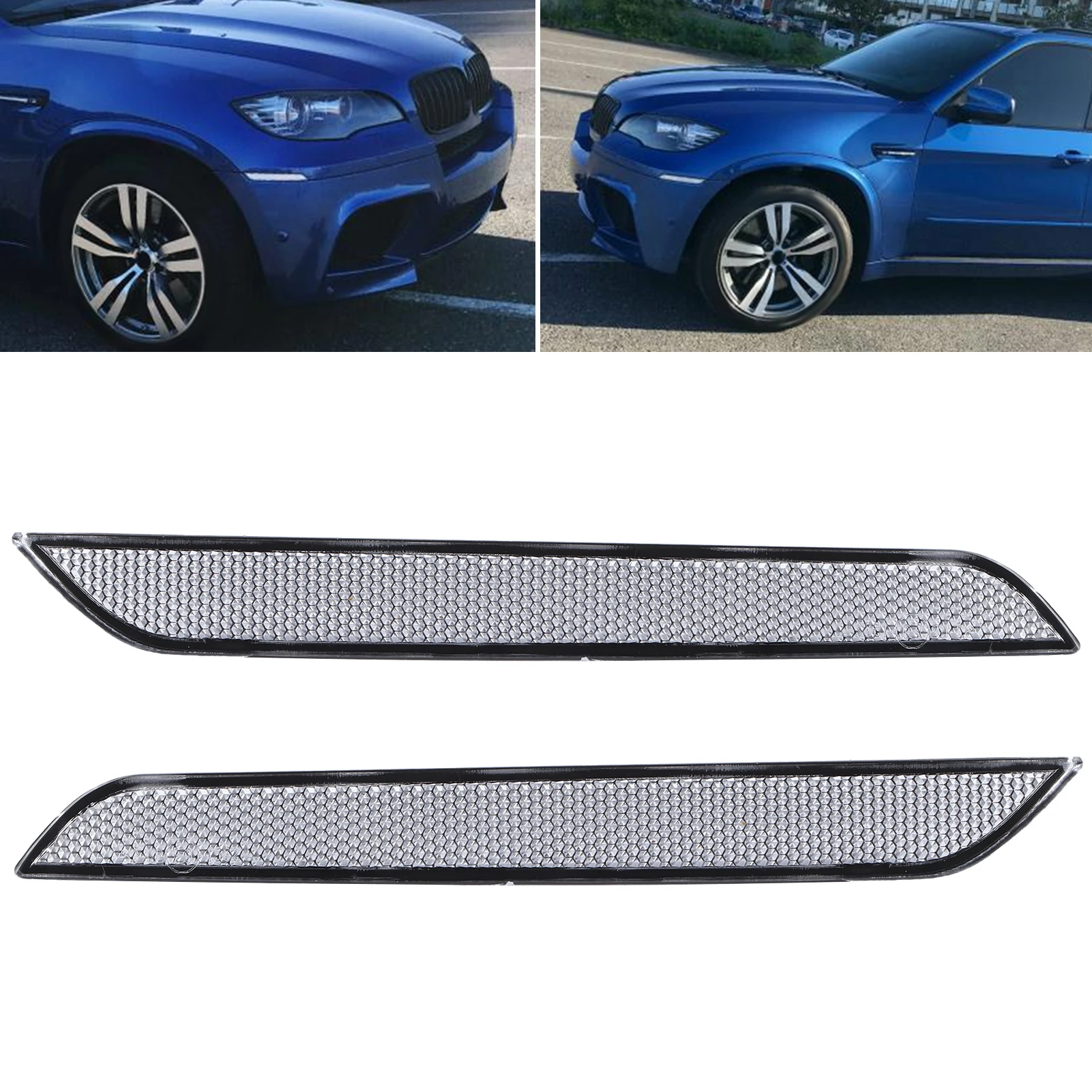 

2Pcs Car Front Side Marker Light Front Bumper Reflector Lamp 63147187087 For BMW E71 X6 2010-13 E70 X5M 2008-2014