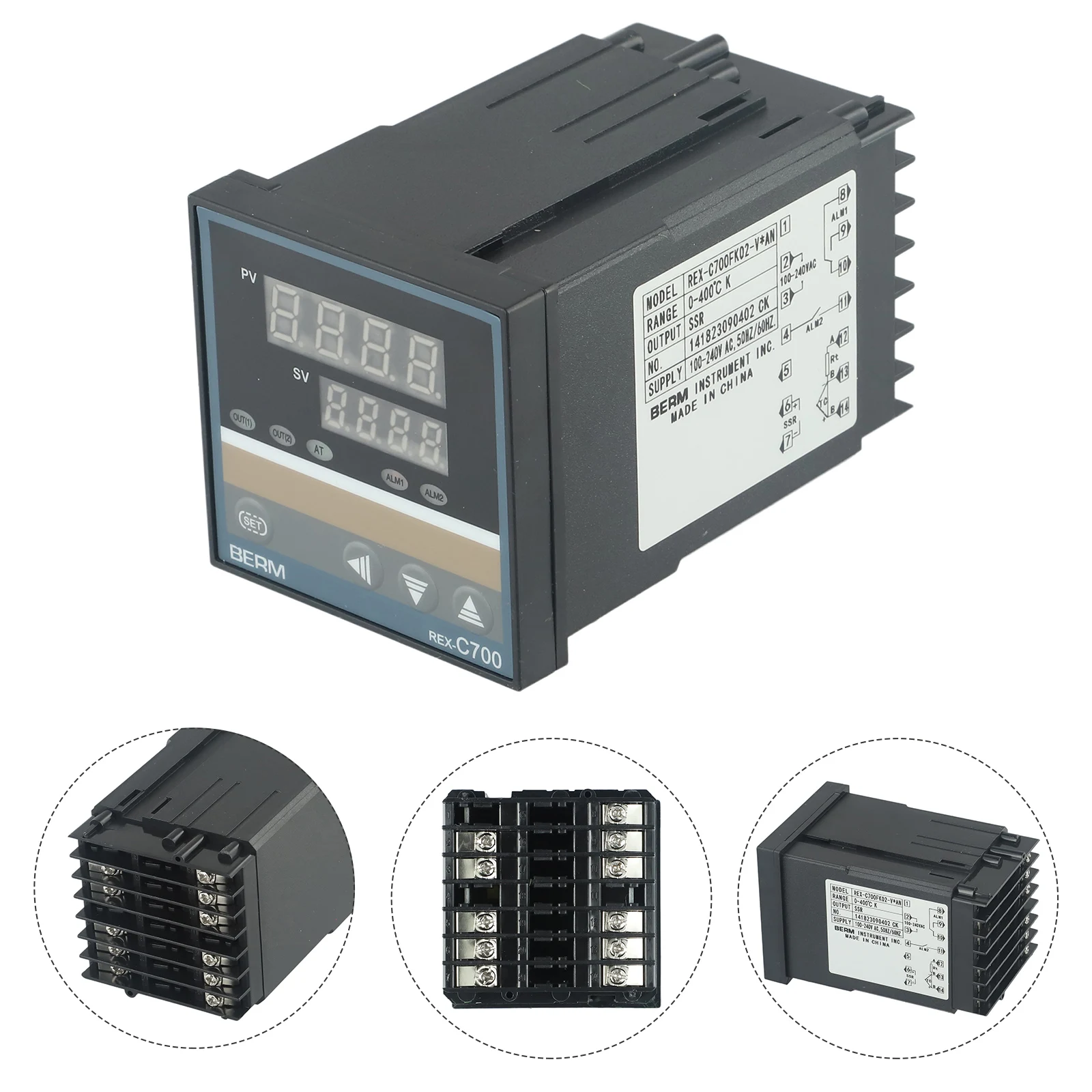 

SSR Output Temperature Controller REX C700FK02 V AN Model High Control Accuracy Anti interference Long Service Life