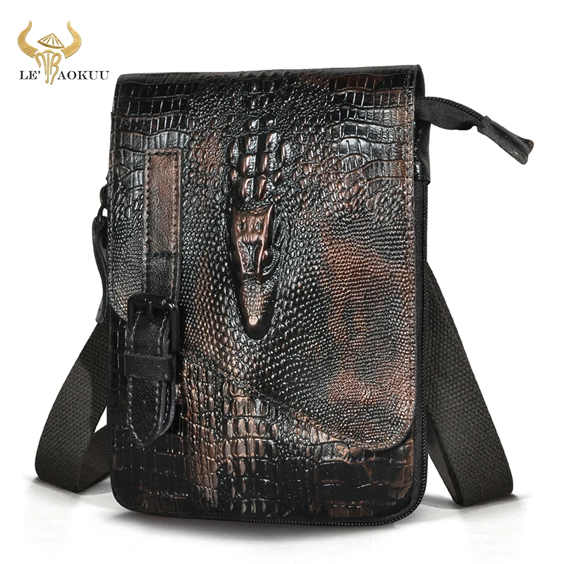 Hot Sale Cattle Bull Leather Travel Multi-function Small Crossbody One Shoulder Bag Fanny Waist Belt Pack For Men Male 611-1