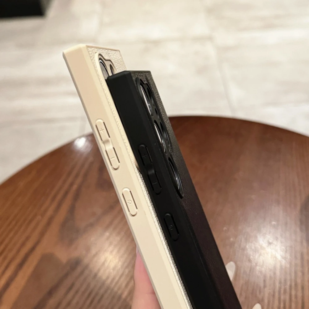 Luxury Leather Texture Matte Phone Case - Solid Color Shockproof Soft Bumper Cover