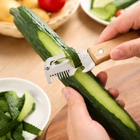 Ergonomic Wood Handle Fruit Vegetable Peeler Stainless Steel Paring Knife Multi Purpose Kitchen Tool for Home Restaurant Daily 3