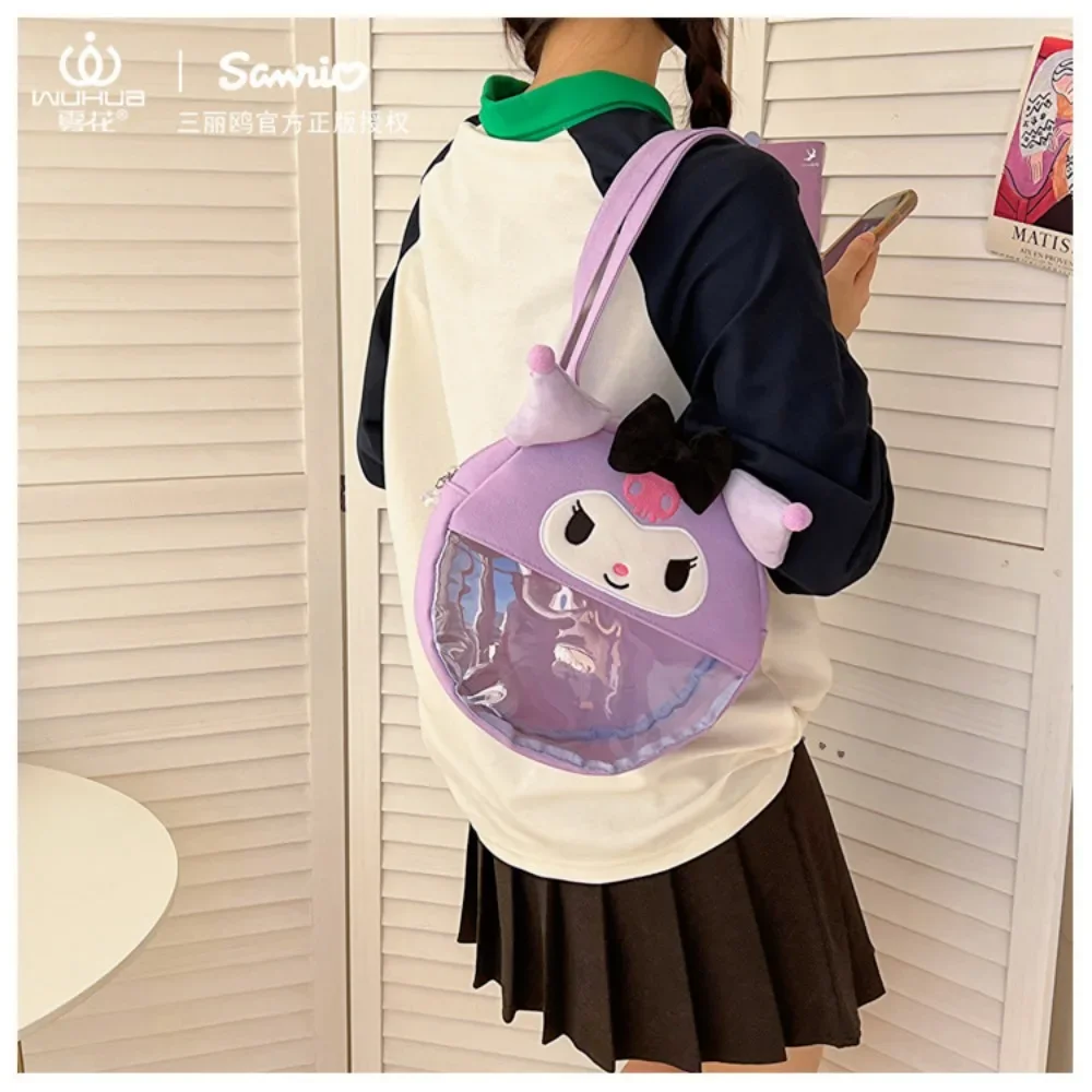 

Sanrio Kawaii аниме Kuromi Ins Холщовая Сумка на плечо моя мелодия полакко мультяшная милая сумка для туалетных принадлежностей Y2k сумка подарки для девочек