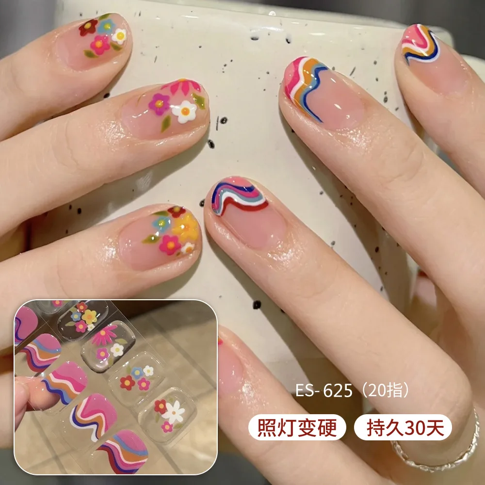 20 Stück Semi-Cured Gel-Nagelstreifen, Glitzer-Weihnachts-Gel-Nagelaufkleber mit UV-Licht erforderlich, Salonqualität, einfach anzubringen und zu entfernen – Detail 4