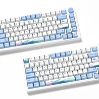 KBDiy Cherry Profile Keycaps for Mechanical Keyboard Game 143 Key PBT Ocean Whale Keycap for MX Switch Custom Dye Sub Blue White - Image 2