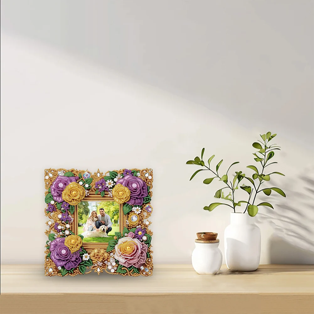 Acrylic Special Shape Floral Table Top Diamond Painting Frame Kits Diamond Painting Desktop Decor Diamond Painting Picture Frame