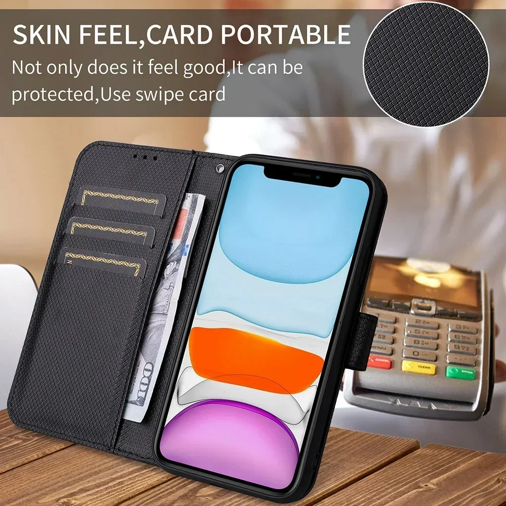 Flip Book Protective Cover with Wallet and Card Slots Holder