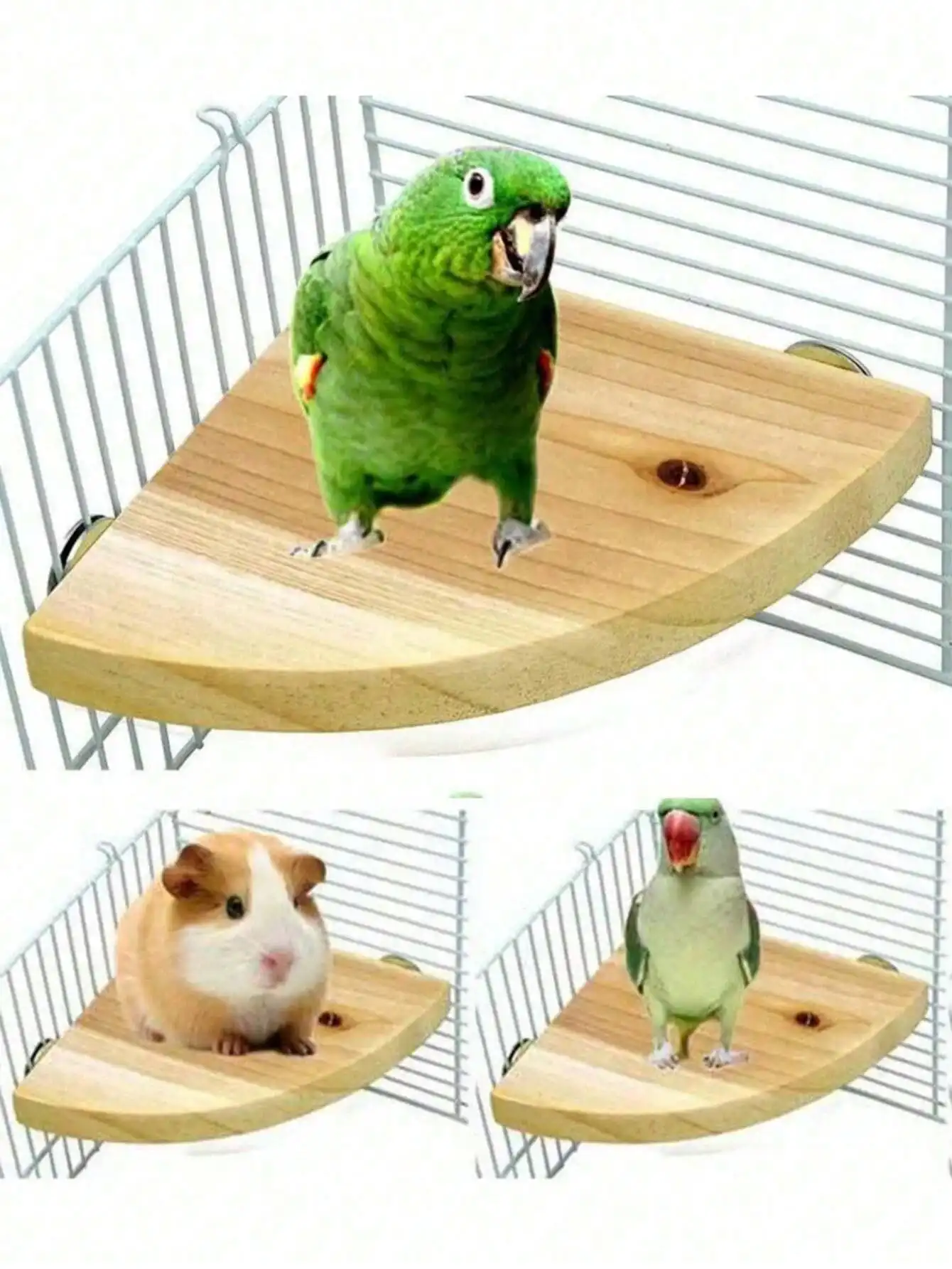 1PC Wooden Fan-shaped Bird Toy Hamster Jumping Board Resting Table for Parrots and Hamster Cage Accessories parrot toy bird toy bird cage accessories