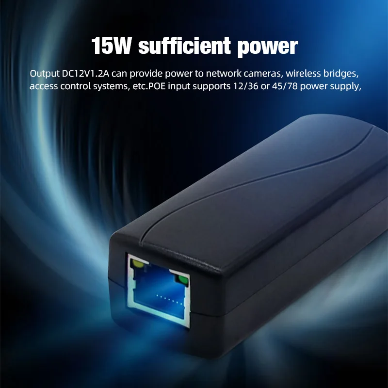 POE Power Supply Adapter 48V to DC 12V 1.2A 100M POE Camera Injector Video Power Supply Module For CCTV IP Camera Switch Ports