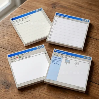 50 fogli Tavolo da disegno per computer Blocco note modello Cancelleria divertente Blocco note autoadesivo Kawaii Blocco note Materiale scolastico per ufficio