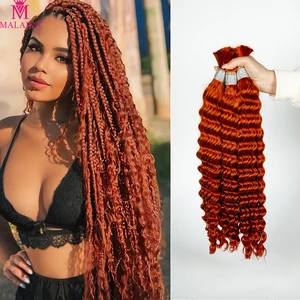 350 Color Deep Wave Bulk Human Hair for Braiding No Weft Virgin Hair Curly Human Braiding Hair Extensions for Boho Braids