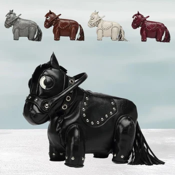Design alla moda e personalizzato, borsa tridimensionale a forma di pony, giunture carine, borsa a tracolla diagonale a spalla singola