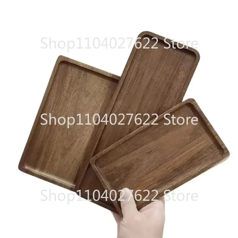 Acacia Wood Coffee Tray Rectangular Food Cup Trays Decorative Wood Plate Dessert Candy Acacia Wood Gongfu Tea Tray 3