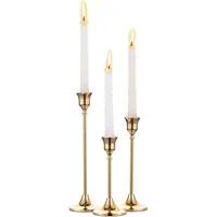 Set of 3 Vintage Elegant Metal and Aluminum Tabletop Candle Holders, Suitable for Wedding Anniversary, Home and Hotel Decoration 5