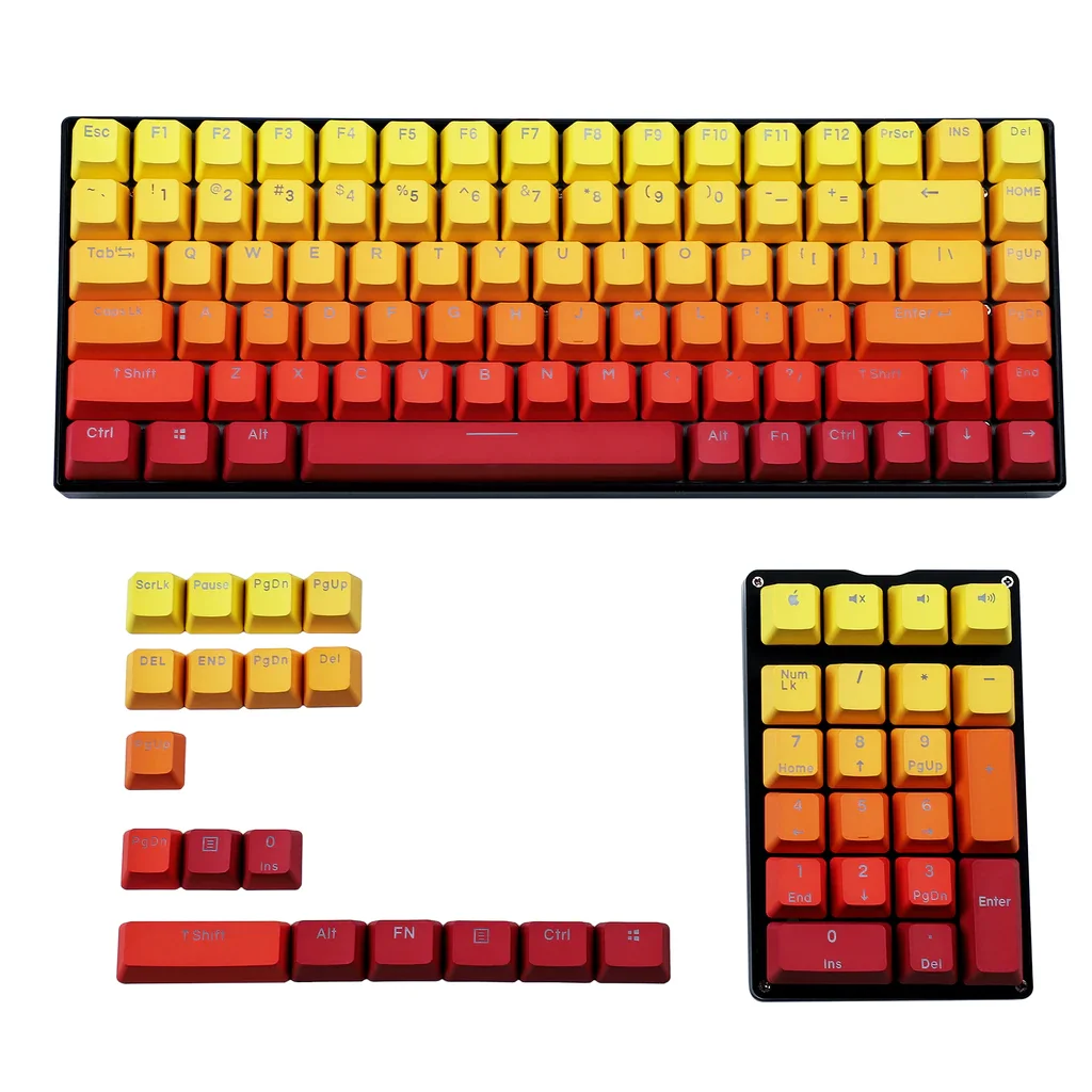 Oem 122 Chave Vermelho Laranja Gradiente Duplo Tiro Backlit Keycaps para mx Mecânico 104 87 84 68