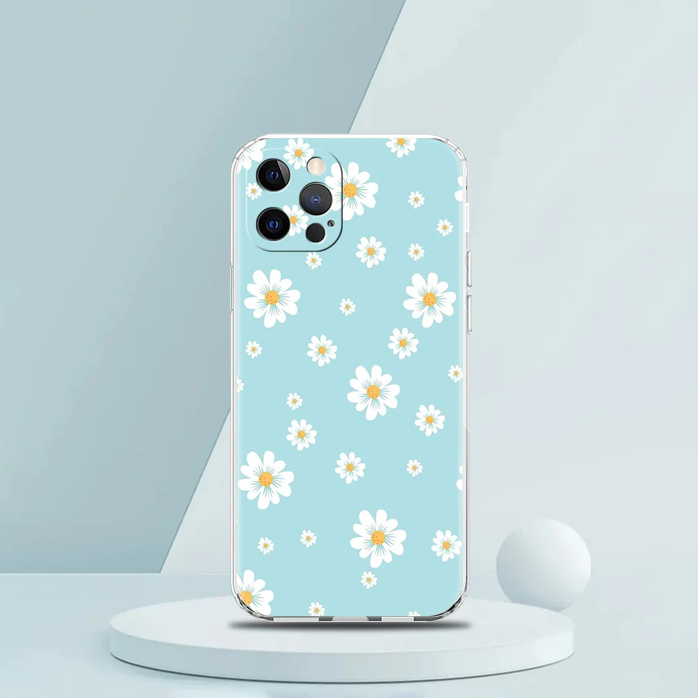 Fashion Fresh Little Daisy Flower Transparent Phone Case