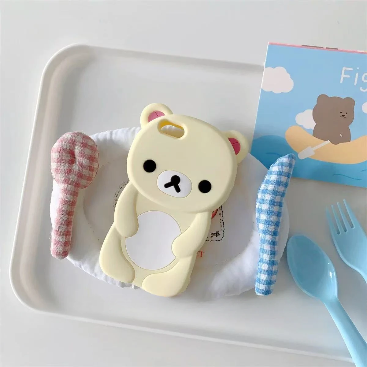 Adorable 3D Cartoon Rilakkuma Bear Soft Silicone Phone Case