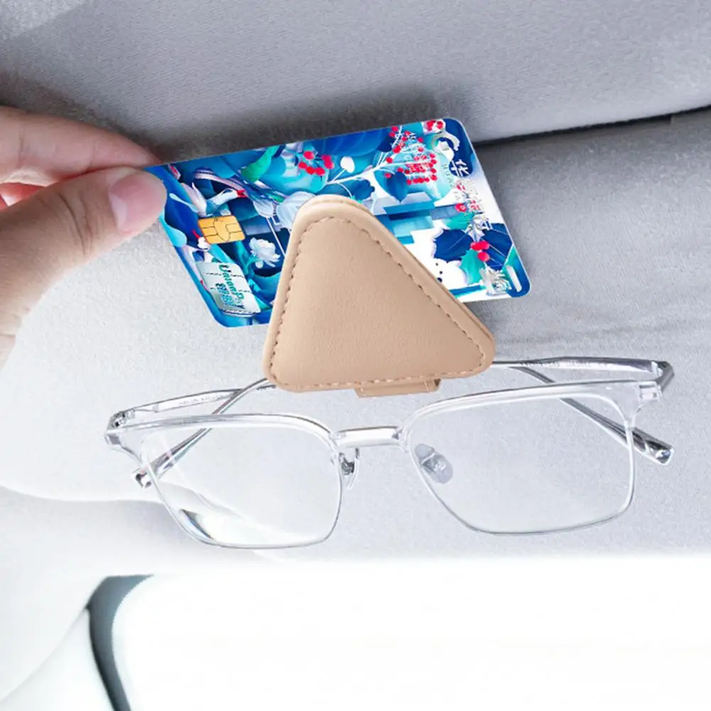 

Car Glasses Clip One-handed Glasses Clip Magnetic Sunglasses Holder for Car Visor Secure Faux Leather Eyeglass Hanger Clip Sun