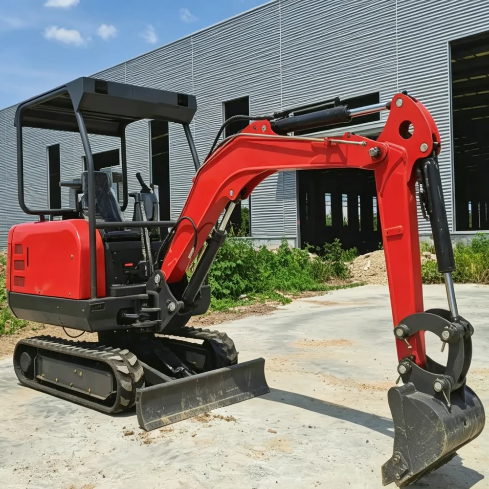 Mini-Bagger Diesel-Minibagger Kompakter Raupenbagger Hydraulikbagger für Landwirtschaft, Gartenbau und Bauarbeiten EPA CE