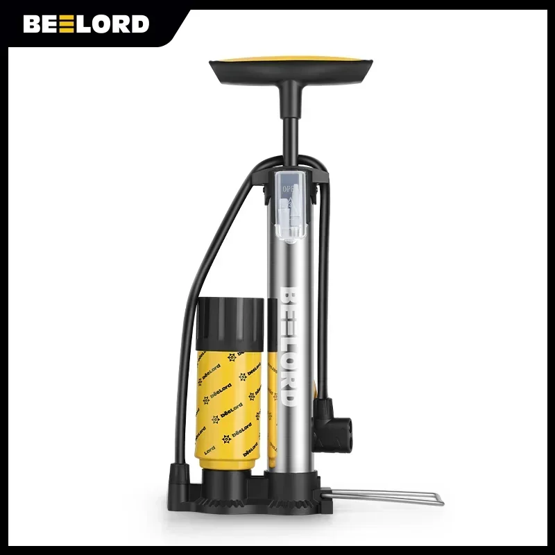 BEELORD Professional Grade Bicycle Pump with Pressure Gauge - MAX 160 PSI Ball Inflation Needle Presta/Schrader Valve Adapters