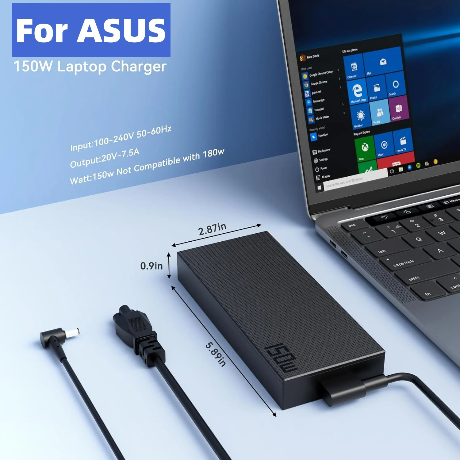 High-Power 150W AC Laptop Charger Adapter