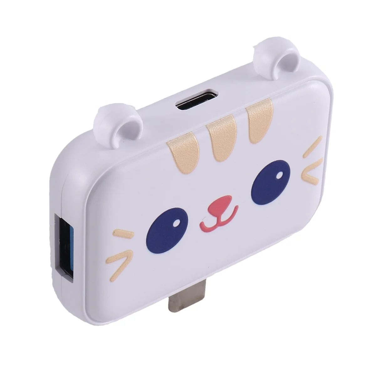 귀여운 USB 허브 60W 충전기 멀티 분배기 어댑터 도크, 흰색 3H