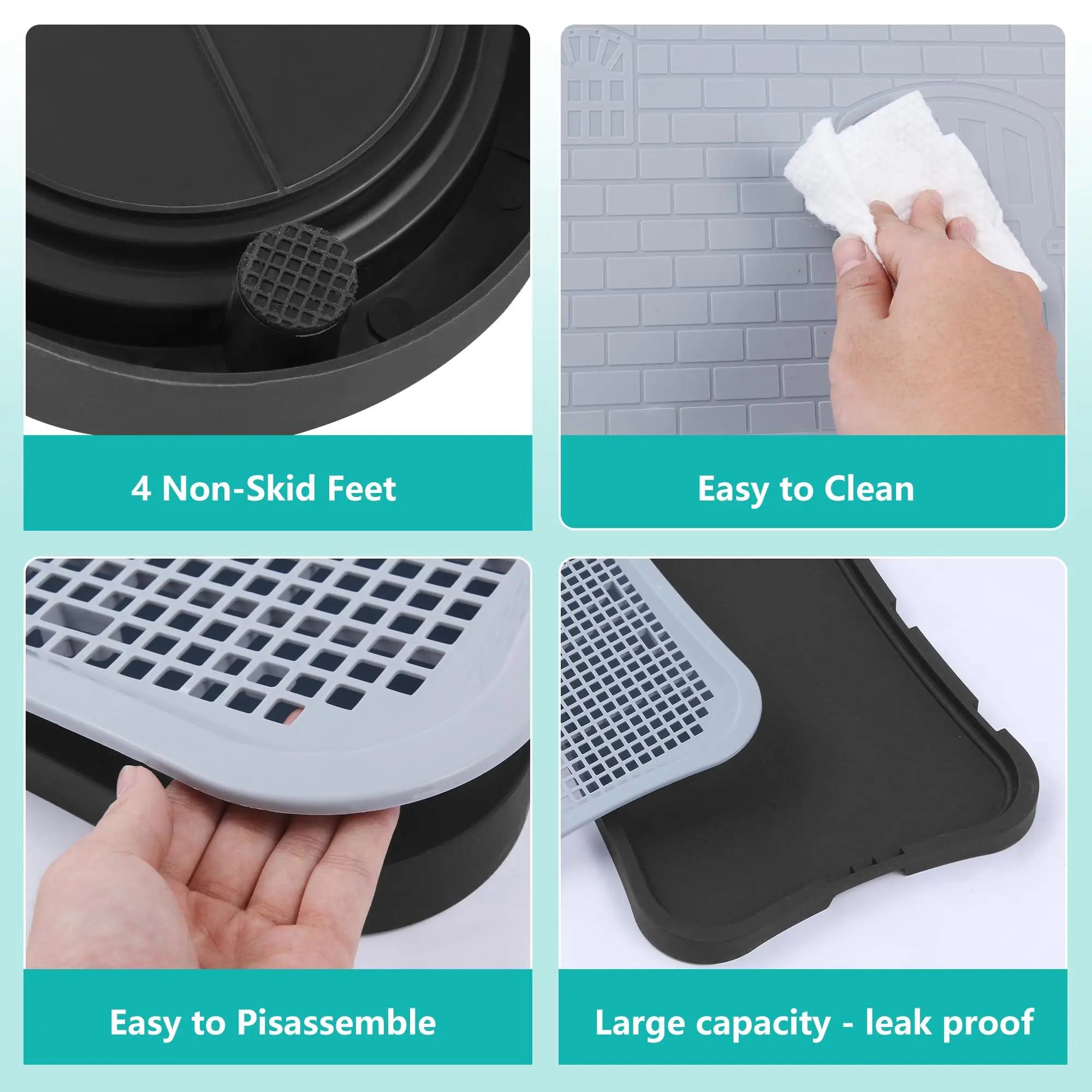 Indoor dog bedpan mat change urine pad training with splash guard bracket tray for small dogs waterproof and easy to clean dog training pad