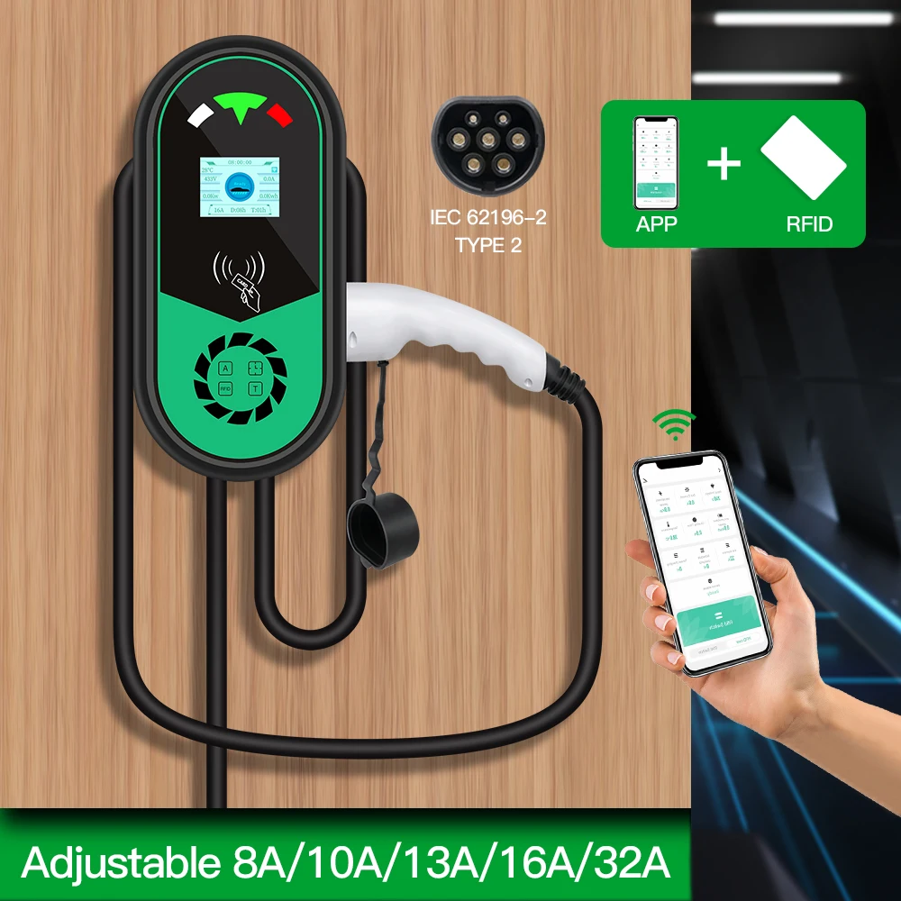 Guangdong Poulton Borne De Recharge 7 Kw 16A 32A Portable EV Charger Type1  Type2 - China Charging Station, Charging Pile