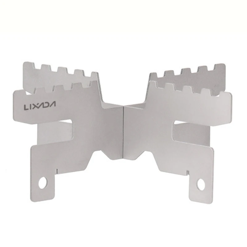 Lixada Mini Alcohol Stove Lightweight Titanium Liquid Spirit Alcohol Stove Furnace with Cross Stand Rack for Outdoor Camping