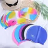 Wear-resistant Practical Colorful Silicone Flexible Waterproof Plus Size Bathing Cap Swimming Cap Swim Pool Hat Swimming Hat 2