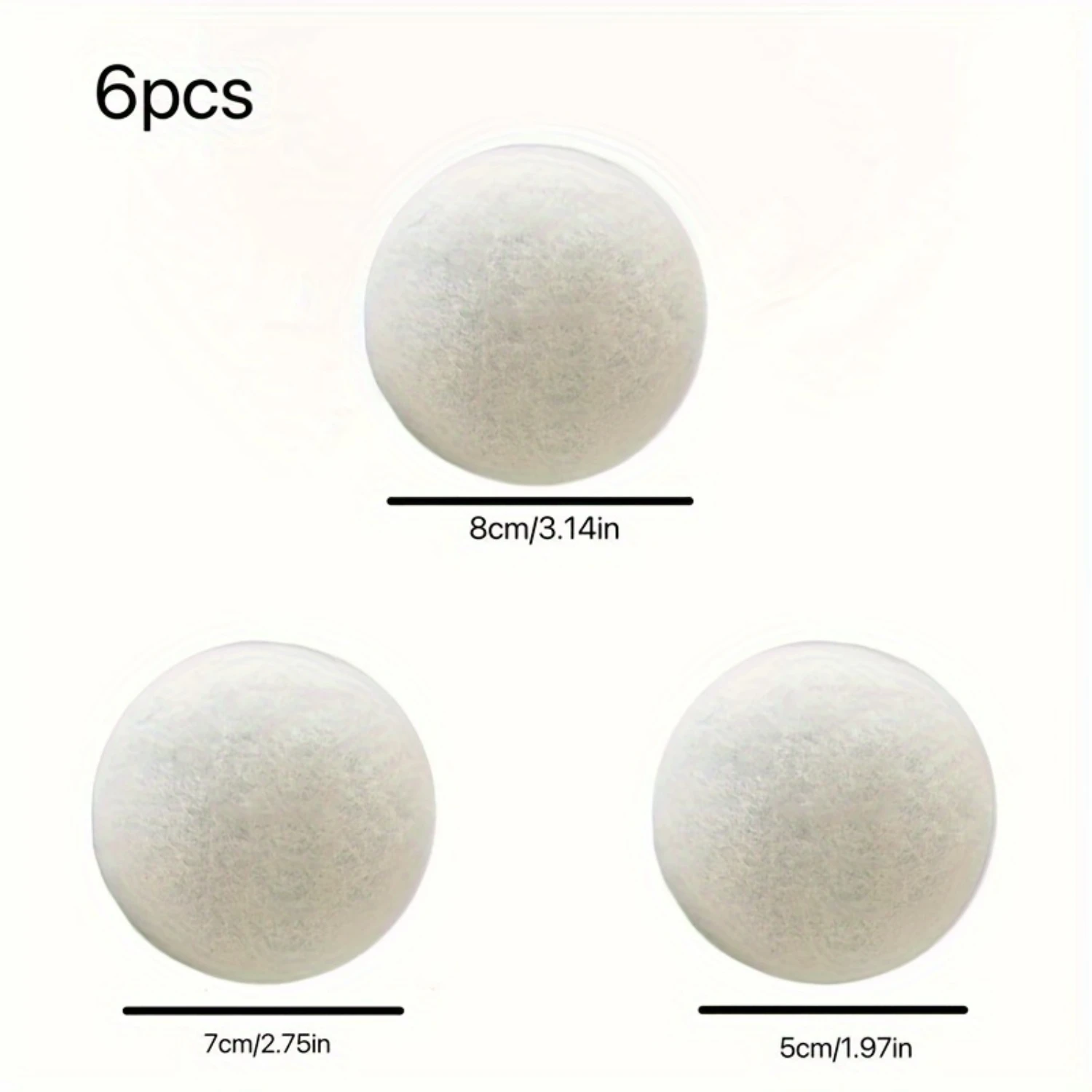 6pcs Wool Dryer Balls, Reusable Soft Laundry Balls For Faster Drying, Household Cleaning Supplies