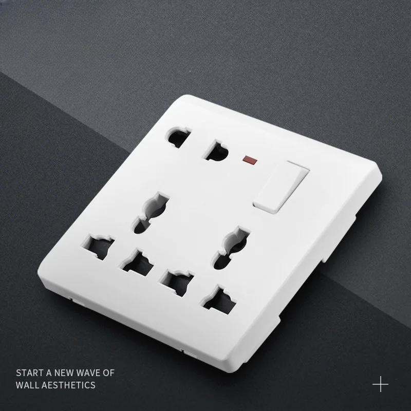 Painel de Soquete Universal Branco com Luz Piloto Soquete de Controle do Interruptor Cozinha Elétrica Britânica Alta Potência 13a Furos