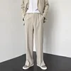 Summer New Men's Suit Pants Korean Style Streetwear Fashion Slim Fit Casual Pants Male Personalized Slit Loose Long Pants