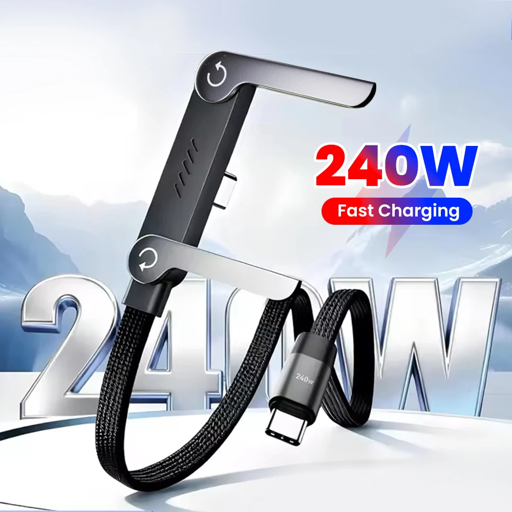 2-in-1 240w Built In Phone Stand Charging Cable USB C thumbnail 8