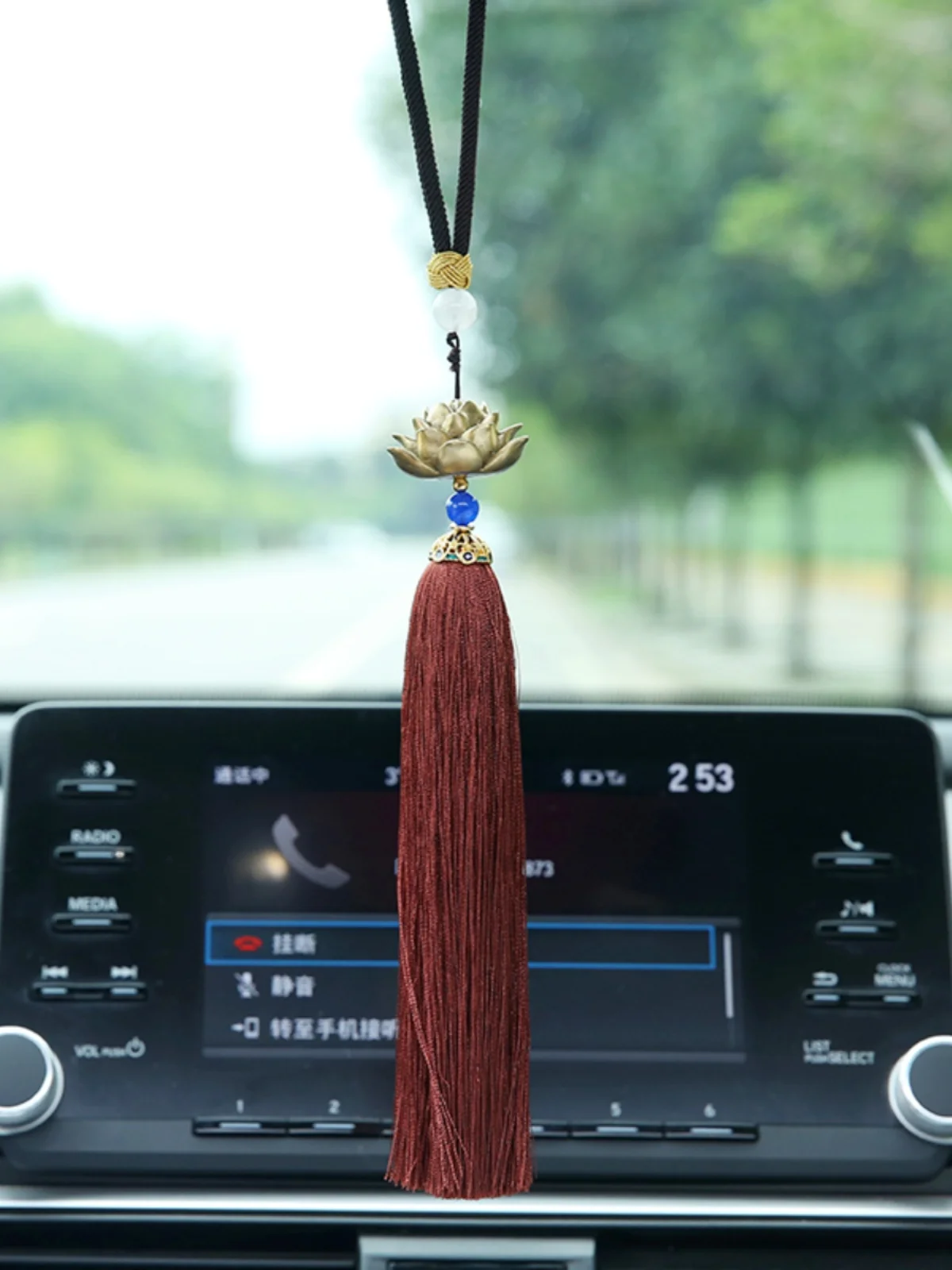 

Car Pendant High-Grade Copper Lotus Premium Cars Interior Decoration Supplies Rearview Mirror Car Pendant