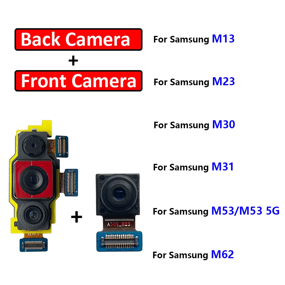 

New Front Back Camera For Samsung M13 M23 M30 M31 M32 M53 M62 Rear Selfie Facing Frontal Camera Module