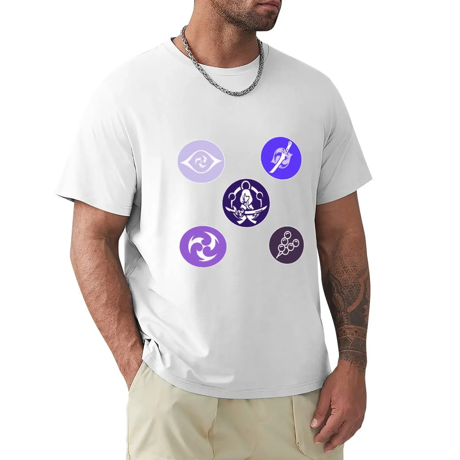 

Raiden Ei Shogun Icons - Genshin Impact T-Shirt summer top tees clothes for men