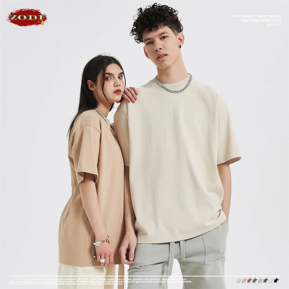 ZODF Fashion Spring Summer Washed Solid T Shirts For Men