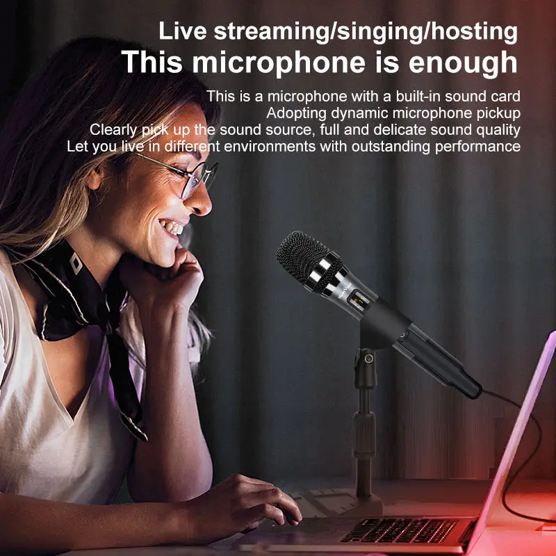 ميكروفون H20 مع تأثيرات بطاقة الصوت الكل في واحد م...