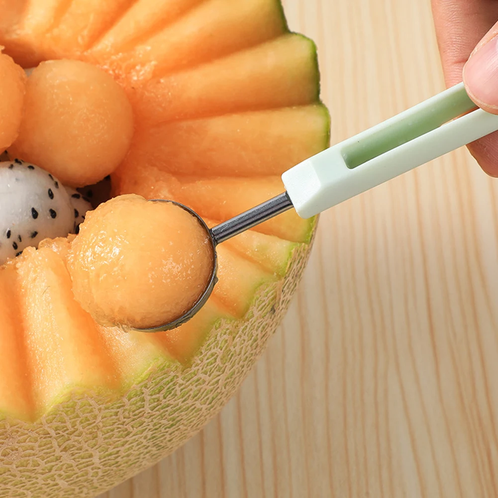 3 In 1 Stainless Steel Fruit Melons Baller Scooper Set Multifunction 3 In 1 Melons Baller For Camping Picnics