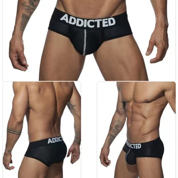 Intimo da uomo Slip sexy Mutandine a triangolo sottili e traspiranti maschili per slip da uomo in seta di ghiaccio Slip boxer in rete per pantaloncini da uomo