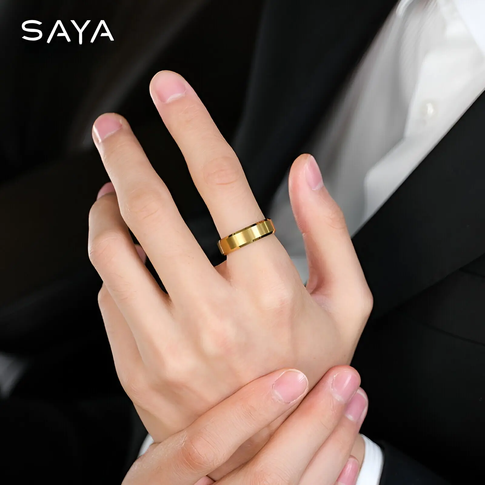 2023 New Tungsten Gold Rings Men And Women Fashion Shining Retro Frosting Party WeddingFree Shipping,Engraving,Free Shipping