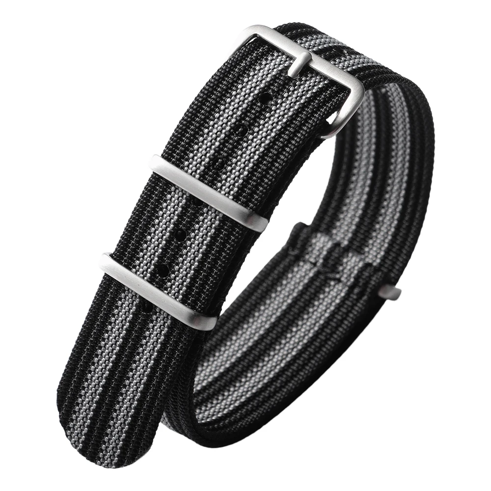 Nylon Military Casual Watch Strap in Brown and Green