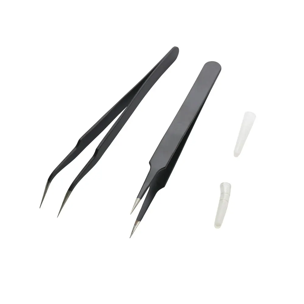 Precision Tweezers Set ESD Anti-Static Stainless Steel Tweezers Repair Tools for Electronics Repair Soldering Craft Tools precision tweezers esd anti static tweezers soldering tweezers phone repair tweezers tweezer tool