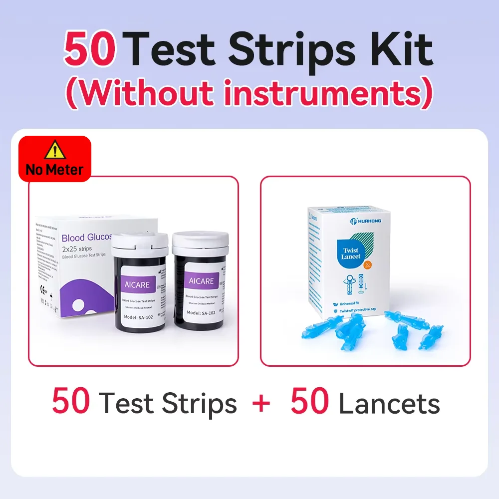 Blood Glucose Monitoring Kit with Test Strips and Lancing Device for High Blood Sugar Management