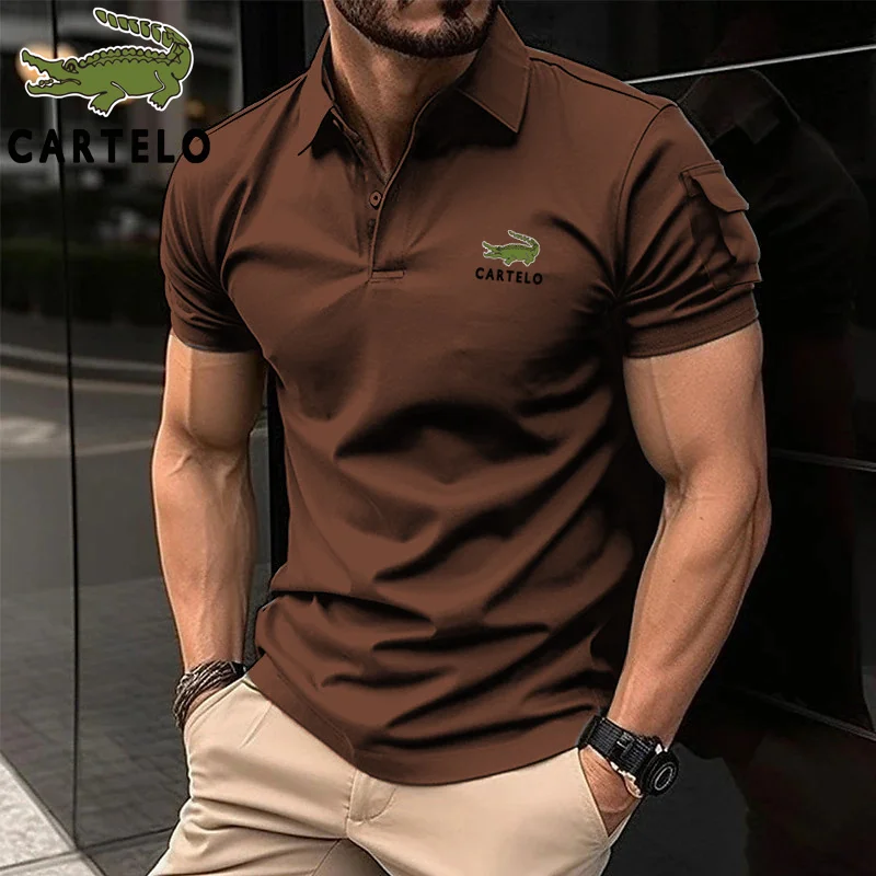 

New Embroidery CARTELO New Summer Polo Shirt Men Hot High Quality Men's Short Sleeve Top Business Casual Polo-shirt for Men