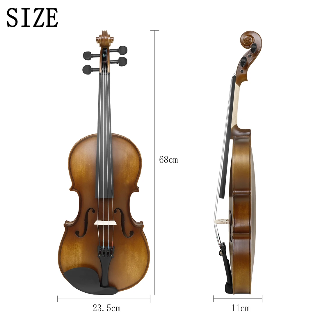 Astonvilla Viola Professional Spruce Panel Acoustic Viola Music Instrument with Case/Bow/Rosin/Cleaning Cloth Accessories